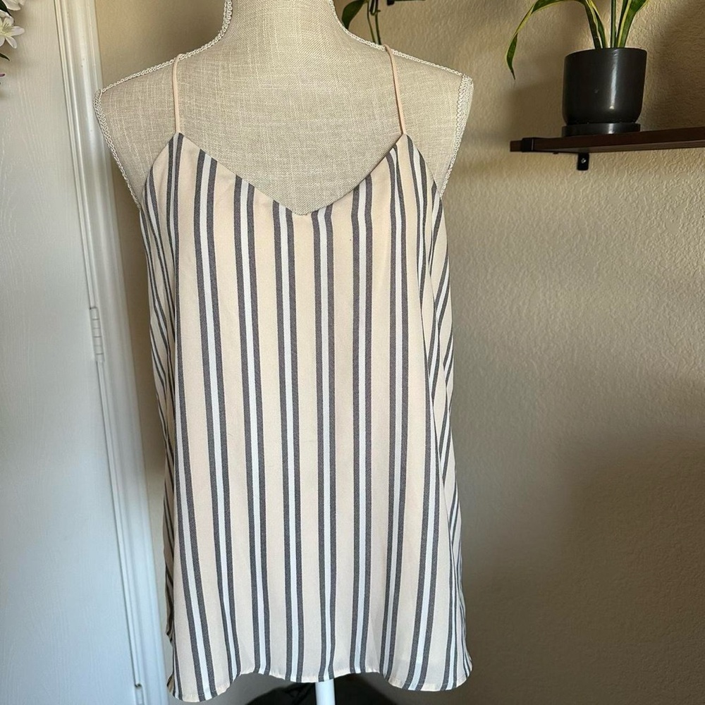 Express Striped Camisole - Cream and Black